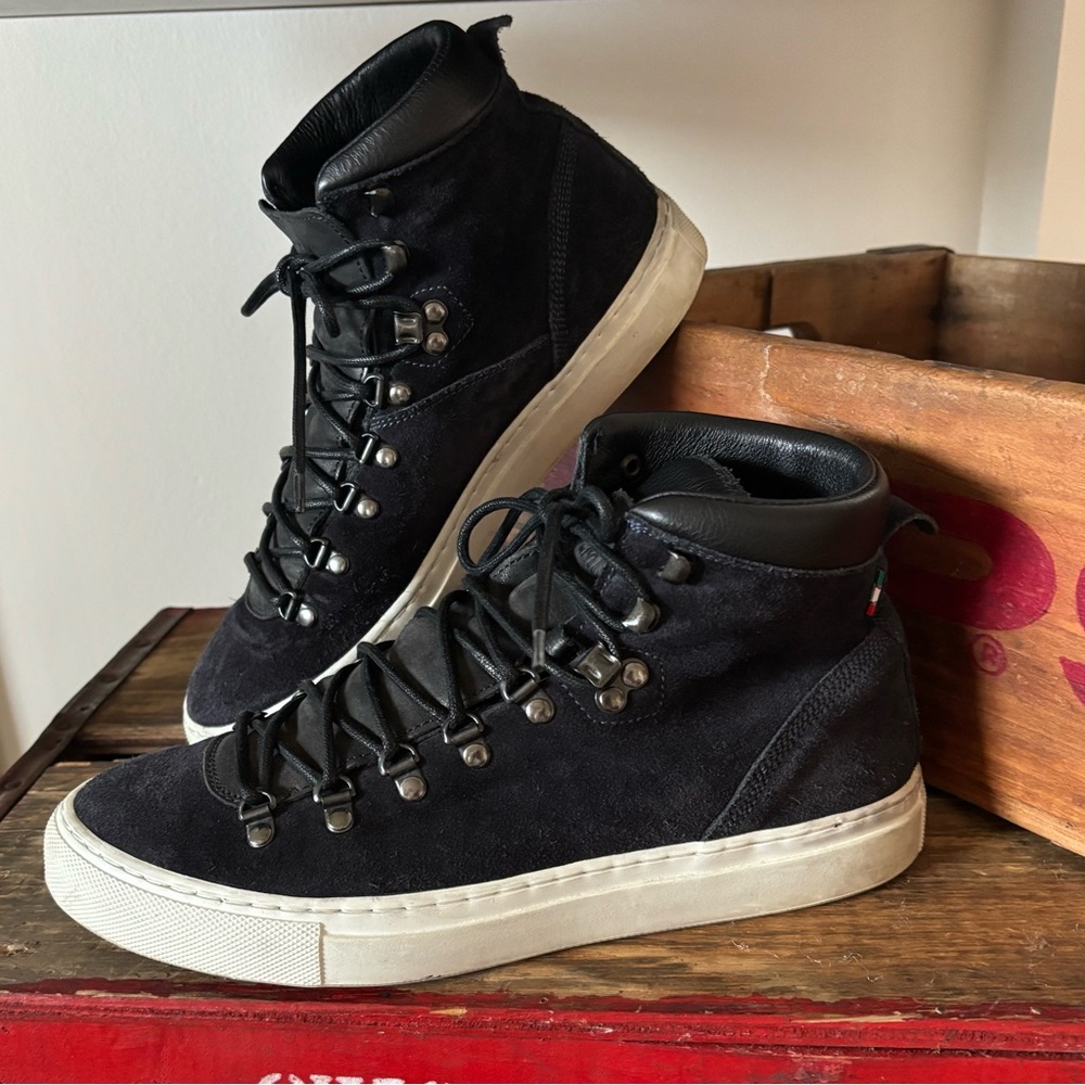 Vintage DIEMME Italian High Tops Black Suede Sneakers Women 8 1/2 - Picture 8 of 9